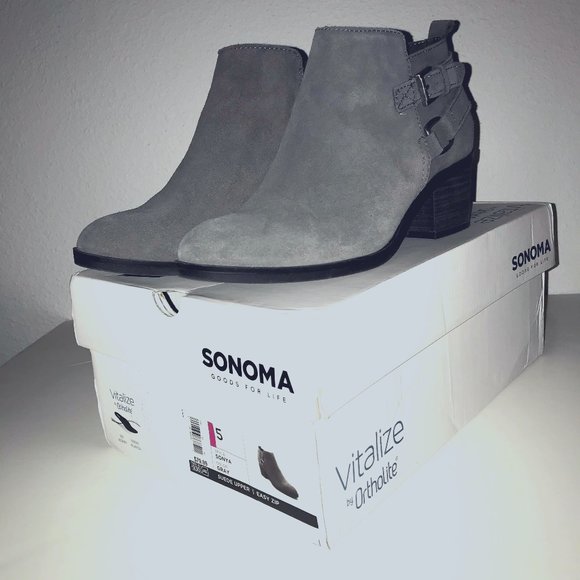 Sonoma Shoes - Sonoma Ankle Boots Suede Size 5 Gray